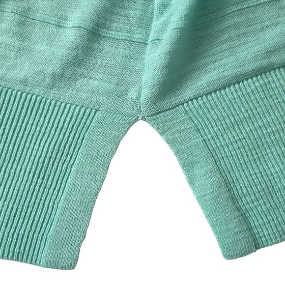 NWT Loft Outlet Mint Green Slub Cotton Open Front Sweater Cardigan Large Reg $49 - Picture 7 of 13